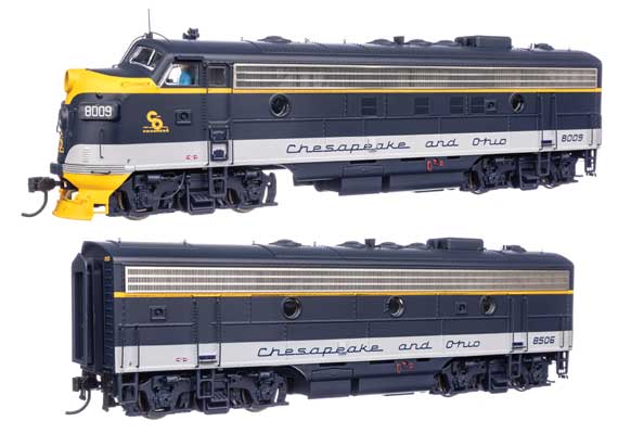 Walthers Proto 920-42547 EMD FP7 & F7B C&O Chesapeake & Ohio #8009 & 8506 (As-delivered) DCC & Sound HO Scale