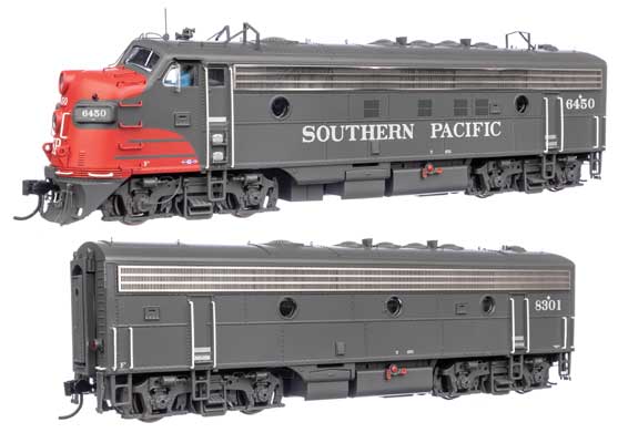 Walthers Proto 920-42559 EMD FP7 & F7B SP Southern Pacific #6450 & 8301 (gray, Scarlet, white) DCC & Sound HO Scale