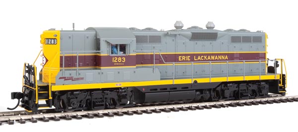WalthersProto 49407 EMD GP7 - Standard DC -- EL Erie Lackawanna 1283 (gray, maroon, yellow) HO Scale