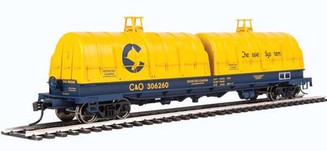 Walthers Proto 920-105239 50' Evan Coil Car - Chessie System C&O #306260 (Glass-Fiber Hoods, yellow, blue) HO Scale