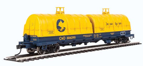 Walthers Proto 920-105241 50' Evan Coil Car - Chessie System C&O #306295 (Glass-Fiber Hoods, yellow, blue) HO Scale