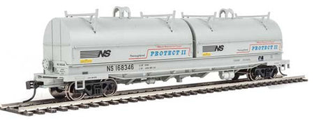 Walthers Proto 920-105256 50' Evan Coil Car - Norfolk Southern #168346 (Round Hoods, gray, black, Protect II Markings) HO Scale