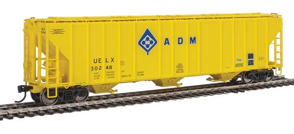 Walthers Proto 106152 55' Evans 4780 Covered Hopper Archer-Daniels-Midland UELX #30248 (yellow, molecule logo) HO Scale