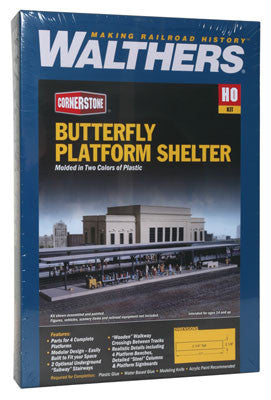 3175 Walthers Butterfly Style Station Platform Shelter 4/ (Scale=HO) Cornerstone Part#933-3175