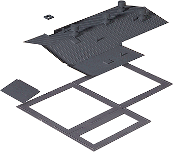 3720 Walthers Modulars Peaked Roof & Base (Scale=HO) Cornerstone Part#933-3720