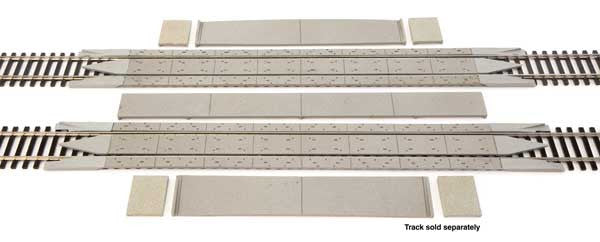 Walthers 948-83115 Modern Concrete Crossing pkg(2) w/Rerailer Ends Code 100 or 83 HO Scale