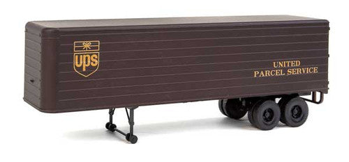 Walthers 949-2428 35' Fluted-Side Trailer 2-Pack United Parcel Service (1950s-1960s; brown, gold; Bowtie Logo) - Assembled HO Scale SceneMaster