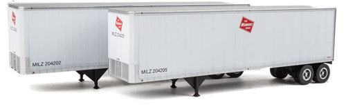 Walthers 949-2513 40' Trailmobile Trailer 2-Pack Milwaukee Road (white, red Logo) - Assembled HO Scale SceneMaster