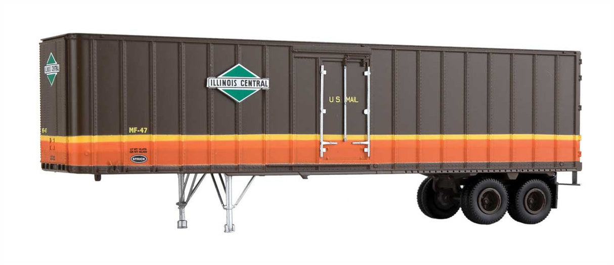 Walthers 949-2601 Flexi-Van 40' Trailer 2-Pack Illinois Central (Diamond Logo, "U.S. Mail"; Side Doors) - Assembled HO Scale SceneMaster