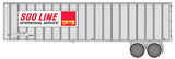 Walthers 949-2613 Flexi-Van 40' Trailer 2-Pack Soo Line (Intermodal Service placard; end doors) - Assembled HO Scale SceneMaster