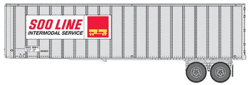 Walthers 949-2613 Flexi-Van 40' Trailer 2-Pack Soo Line (Intermodal Service placard; end doors) - Assembled HO Scale SceneMaster