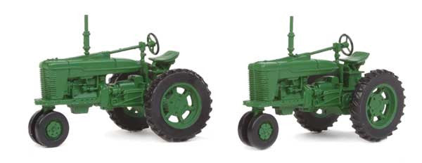 Walthers 949-4161 Farm Tractor 2-Pack Green- Assembled HO Scale SceneMaster