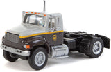 Walthers 949-11194 International 4900 Single-Axle Semi Tractor Only UPS Freight (gray, gold, brown) - Assembled HO Scale SceneMaster