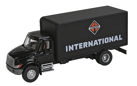 Walthers 949-11292 International 4900 Single-Axle Box Van International (black) - Assembled HO Scale SceneMaster