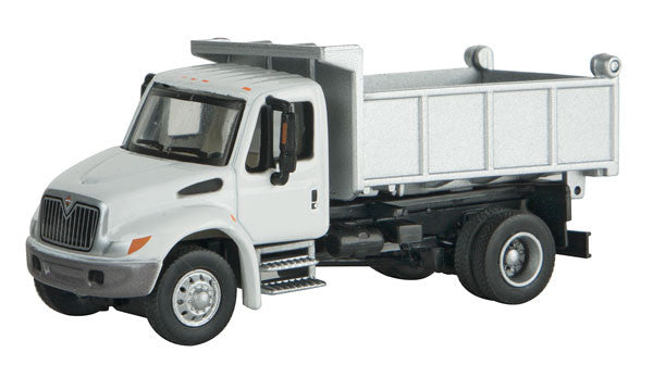 Walthers 949-11635 International 4300 Single-Axle Dump Truck White w/Railroad Maintenance-of-Way Logo Decals - Assembled HO Scale SceneMaster