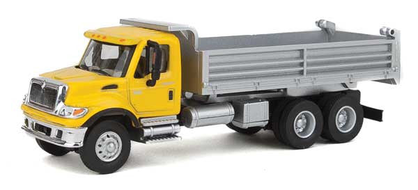 Walthers 949-11663 International 7600 3-Axle Heavy-Duty Dump Truck Yellow Cab, Silver Dump Body - Assembled HO Scale SceneMaster