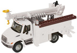 Walthers 949-11733 International 4300 Utility Truck w/Drill White w/Railroad Maintenance-of-Way Logo Decals - Assembled HO Scale SceneMaster