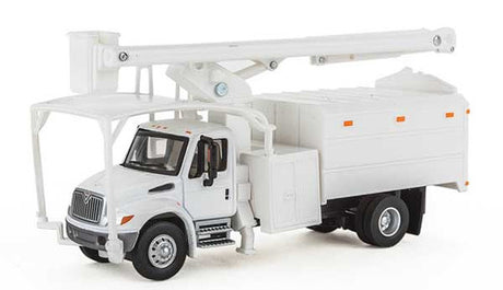 Walthers 949-11745 International 4300 2-Axle Truck with Tree Trimmer Body White Cab, Body and Boom - Assembled HO Scale SceneMaster
