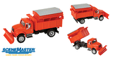 Walthers 949-11793 International 4900 Dump Truck w/Snowplow & Salt Spreader Orange - Assembled HO Scale SceneMaster