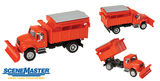 Walthers 949-11793 International 4900 Dump Truck w/Snowplow & Salt Spreader Orange - Assembled HO Scale SceneMaster