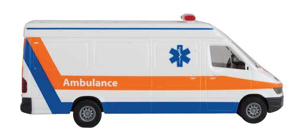 Walthers 949-12201 Service Van Ambulance (white, orange, blue) HO Scale SceneMaster