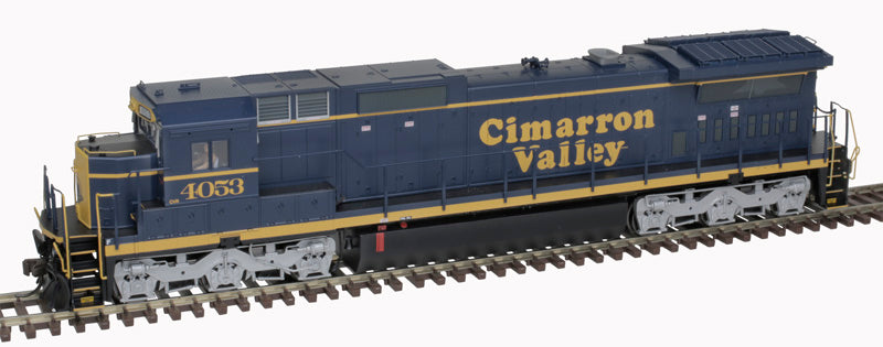 Atlas 10004196 DASH 8-40C Cimarron Valley #4053 (blue, yellow) front ditch lights DCC & Sound HO Scale