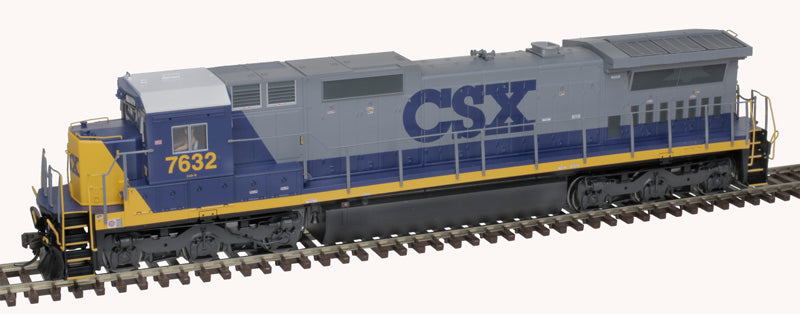 Atlas 10004198 DASH 8-40C CSX #7636 (YN2; gray, blue, yellow; White Roof) front ditch lights DCC & Sound HO Scale