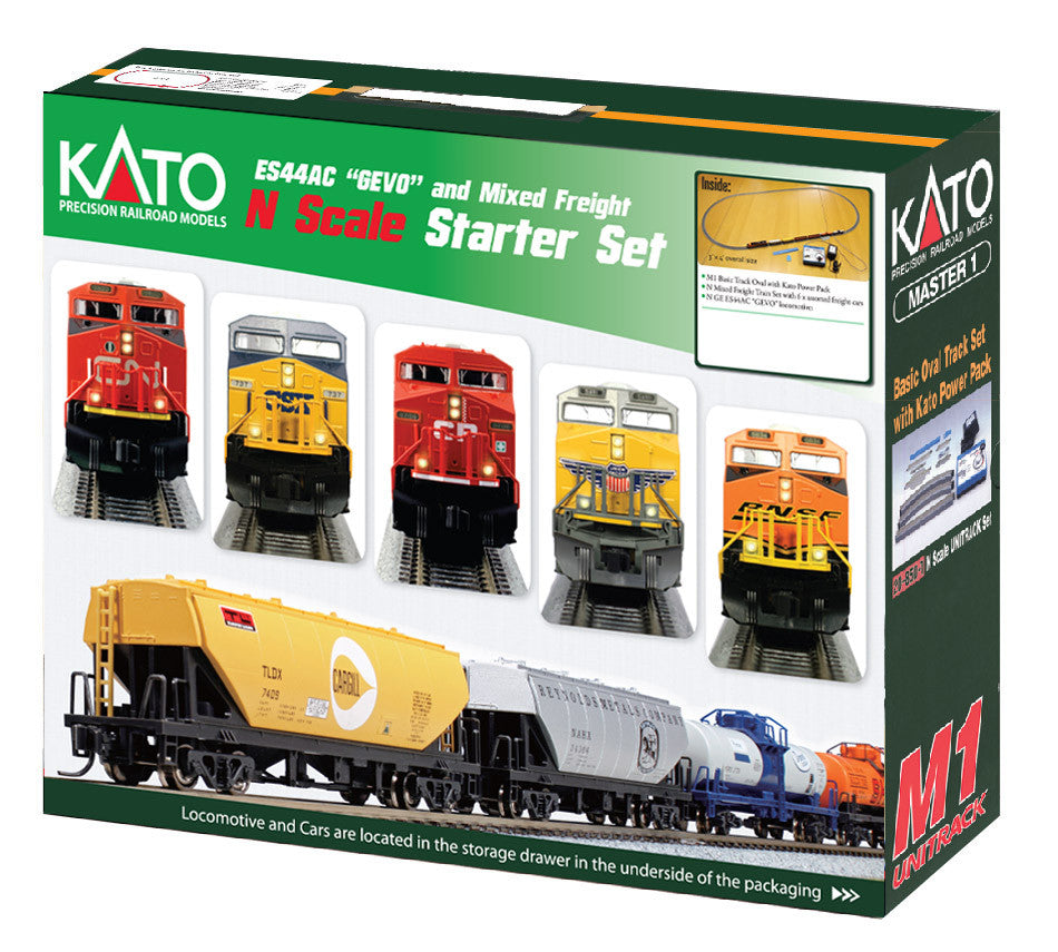 Kato 106-0023 GE ES44AC GEVO Mixed Freight Starter Set UP - Union Pacific N Scale 1060023