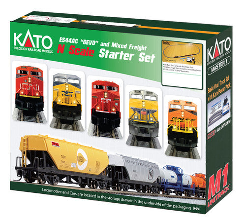 Kato 106-0023 GE ES44AC GEVO Mixed Freight Starter Set UP - Union Pacific N Scale 1060023