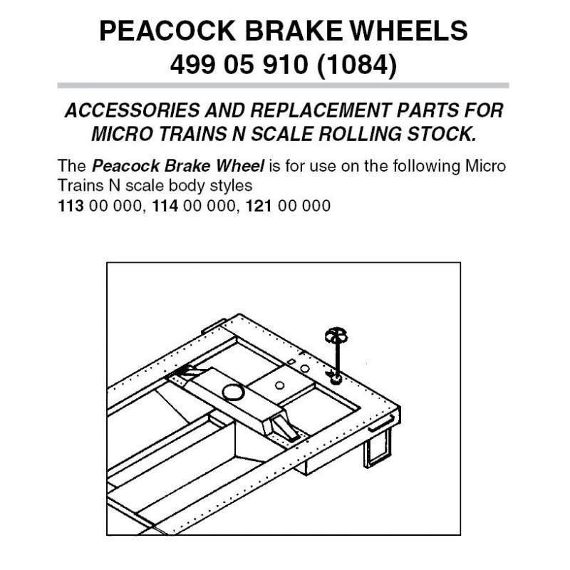 49905910 MICRO TRAINS / 49905910 Peacock Brake Wheels -- For Tank Car pkg of 12  (1084)  (SCALE=N) )