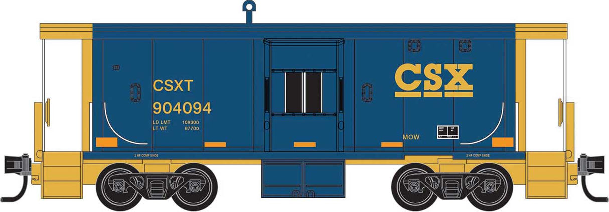 Micro Trains 130 00 330 Steel Bay Window Caboose - Ready-to-Run -- CSX #904094 (YN3, blue, yellow) N Scale