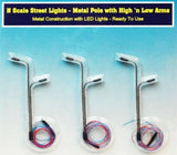 Rock Island Hobby RIH-013103 N Scale Street Lights with 2 Vertical Poles and High and Low Lights 013103