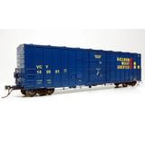 Rapido 137003-3 Golden West Service (Ventura County VCY, blue, yellow, red) #140006 Class B-100-40 Plug-Door Boxcar HO Scale