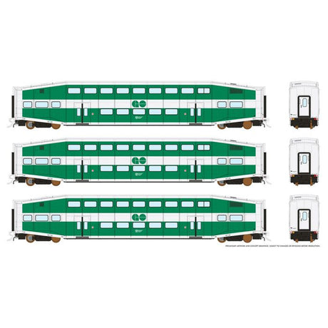 Rapido 146007 BILEVEL COMMUTER GO Transit - Early: Set #4 (Coaches: 2208, 2233, 2249) HO Scale