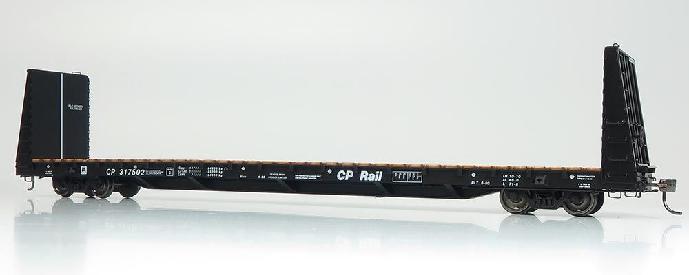 Rapido 147002 Marine Industries Bulkhead Flatcar CP Canadian Pacific (black) #317502 HO Scale