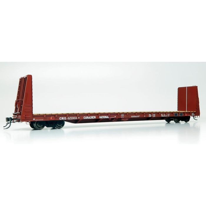 Rapido 147004 Marine Industries Bulkhead Flatcar CP Canadian Pacific (International Scheme, Mineral Brown) #621012 HO Scale