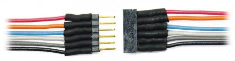 TCS 1477 6 Pin Micro Connector with Colored wires (SCALE=ALL) Part #745-1477