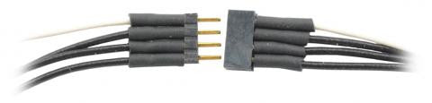 TCS 1491 4 Pin Micro Connector with Black & White wires (SCALE=ALL) Part #745-1491