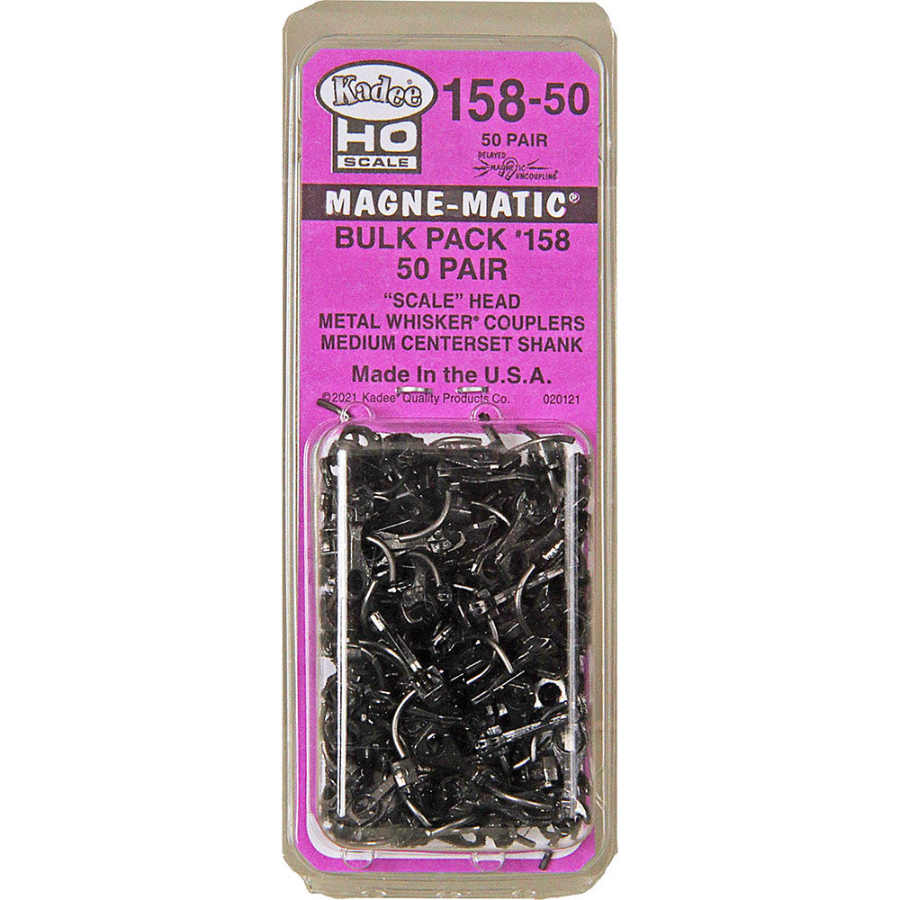 158-50 Kadee / Scale Head #158 Bulk Pack 50 pair (HO Scale) Replaces P