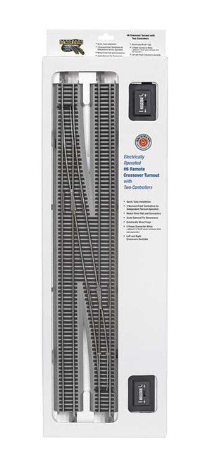 44575 Bachmann / E-Z Track NS Remote Crossover Turnout #6 Left (Scale=HO) 160-44575