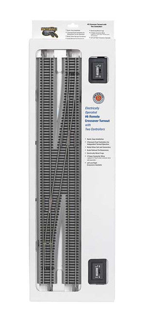44576 Bachmann E Z Track NS Remote Crossover Turnout 6 Right Scale YankeeDabbler