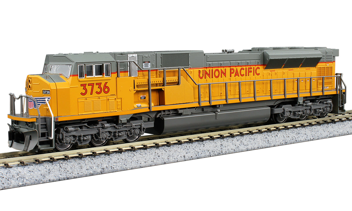 Kato 176-5625-DCC EMD SD90/43MAC UP Union Pacific #3750 (Armour Yellow, gray, red) DCC N Scale