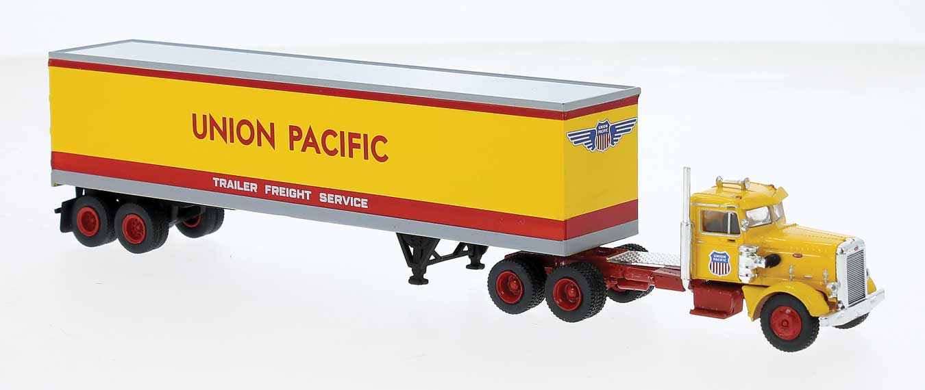 Brekina 85765 1955 Peterbilt 281 Semi Tractor with Van Trailer