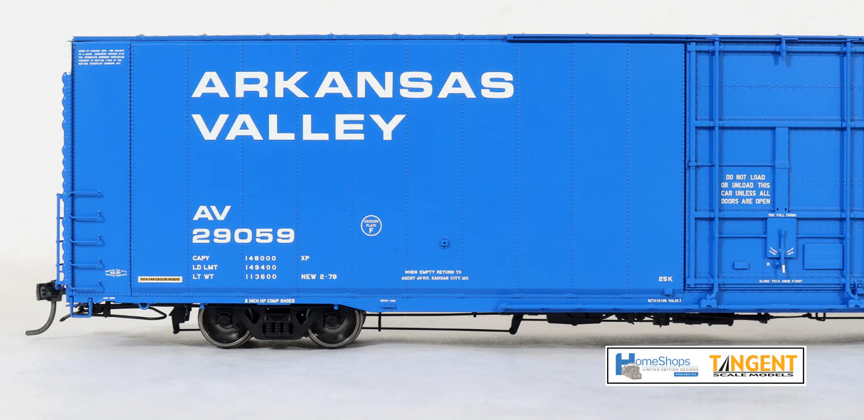 HomeShops HFB-001-002 AV - Arkansas Valley #29059 86' Double Plug Door Boxcar HO Scale