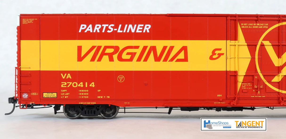 HomeShops HFB-007-002 VA - Virginia and Atlantic #270414 86' Double Plug Door Boxcar HO Scale