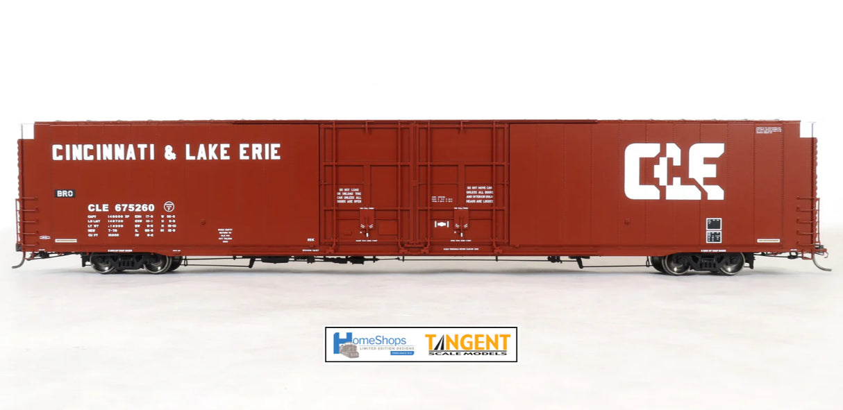 HomeShops HFB-003-002 CLE - Cincinnati & Lake Erie #675297 Greenville 86' Double Plug Door Boxcar HO Scale