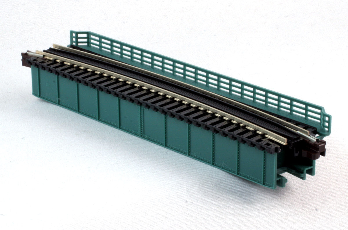 Kato 20-471 Curved Deck Girder Bridge, Green - 481mm (19") Radius 15º; N Scale, 20471