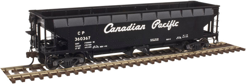 Atlas 20004570 70-Ton Hart Ballast Car - 3 pack Canadian Pacific #360296, 360902, 360931 (black, Script Lettering) HO Scale