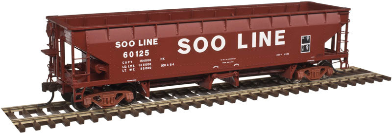 Atlas 20004573 70-Ton Hart Ballast Car - 3 pack Soo Line #60119, 60131, 60137 (Boxcar Red, Billboard Lettering) HO Scale