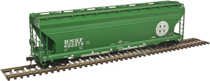 ATLAS 20004790 ACF 4650 Centerflow Covered Hopper Burlington Northern Santa Fe #403369 (Cascade Green, Large Circle-Cross Logo) HO Scale